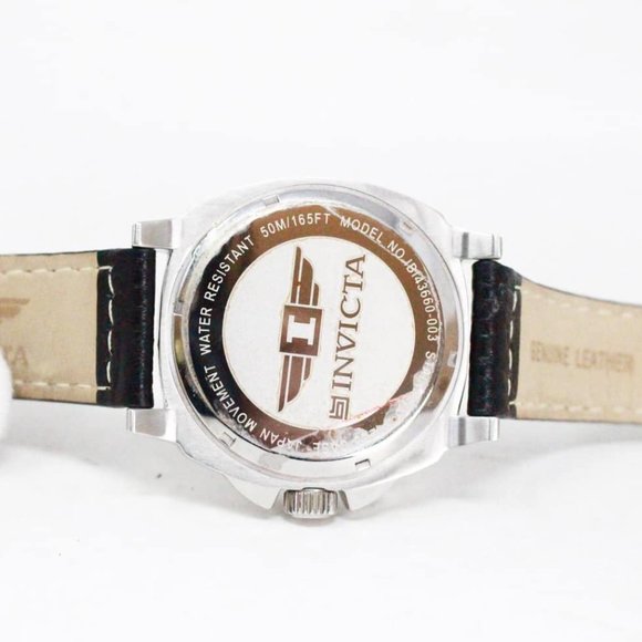 INVICTA #40251 Brown Genuine Leather Stainless Steel Watch